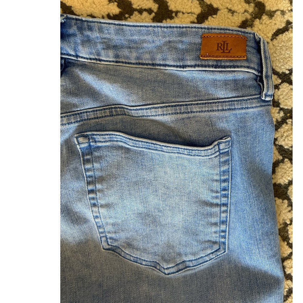 Ralph Lauren Embroidered Hem Cropped Jeans Size: 10 - Picture 5 of 5